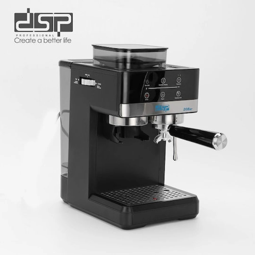 Machine à Café Expresso DSP Avec Mousseur et Broyeur, 20 bars, 1350 W, KA3123