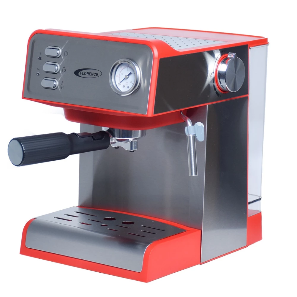 Machine À Café Expresso Cappuccino Latté Florence 1200W 1,6 L Rouge