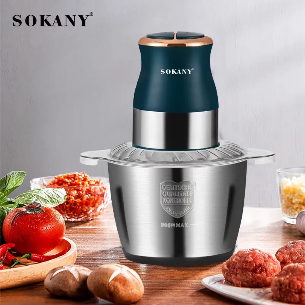 Sokany Hachoir électrique - 400W - Bol En Inox - 3 Litre